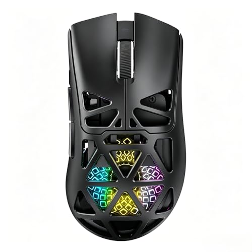 G11 Lightweight Wireless Gaming Mouse for FPS & Competitive Gaming, Tri-Mode Bluetooth 5.1/2.4GHz/USB-C, 22000 DPI RGB Mouse with Programmable Buttons for PC, Laptop & Mac (Black) - color: Black