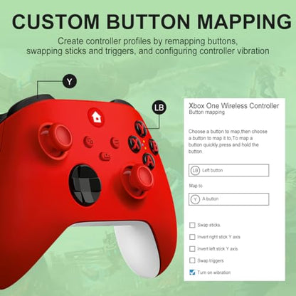 NINIFEI For Xbox One Controller,Wireless Gaming Xbox Controller | Compatible with Xbox Series X|S, Xbox One, Windows PC,Red - color: red