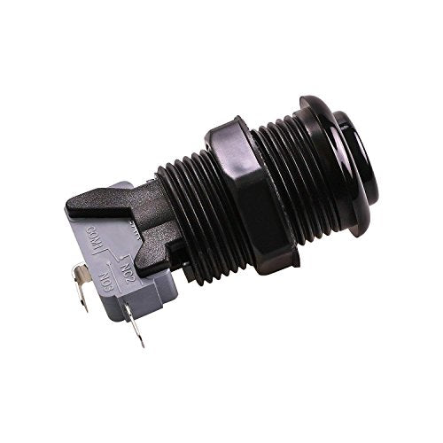 Reyann 6X Black Happ Type Standard Arcade Push Button with Microswitch for Mame/Jamma/Arcade Video Games