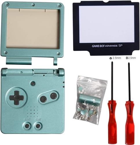 Timorn Full Parts Housing Shell Pack Replacement for GBA SP Gameboy Advance SP (Green Pack)