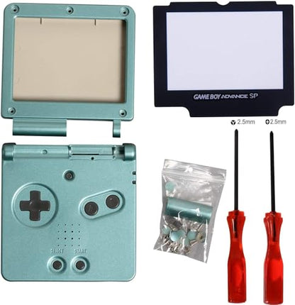 Timorn Full Parts Housing Shell Pack Replacement for GBA SP Gameboy Advance SP (Green Pack)
