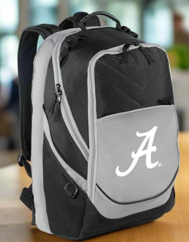 Broad Bay Alabama Backpack University of Alabama Crimson Tide Laptop Computer Bags (Black & Gray - A Logo White)
