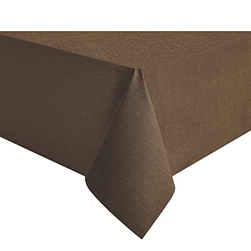 NLMUVW Chocolate Square Vinyl Tablecloth, Heavy Duty PVC Table Cloth Waterproof Wipe Clean Table Cover for Kitchen Dining Picnic, 48 x 48 inch - color: Chocolate, size: 48" x 48" (Square)