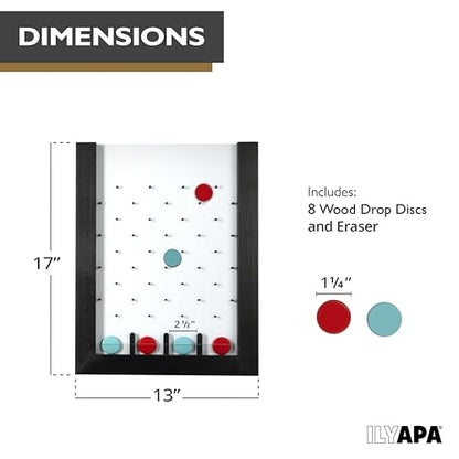 Ilyapa Prize Drop Board, 13x17 in - Penny Drop Game, Whiteboard Sign | Wooden A-Frame Whiteboard Sign, Includes 8 Coin Drop Discs & Eraser - For Trade Shows & Events