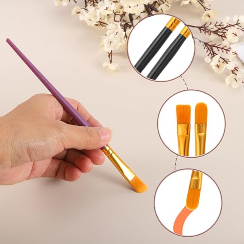 PATIKIL Paint Brushes Set, 200Pcs Acrylic Paint Brush Nylon Hair for Watercolor Oil Painting Miniature Detailing Rock Painting, Black - color: Black
