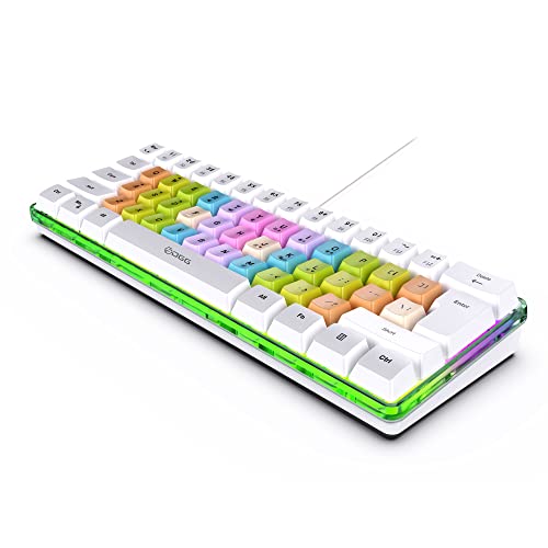 DGG 60% Wired Gaming Keyboard,Colorful Rainbow Key Cap,RGB Ergonomic Waterproof Small Mechanical Feeling Keyboard, for PC Mac PS4 Xbox Gamer, Typist, Travel - color: Colorful