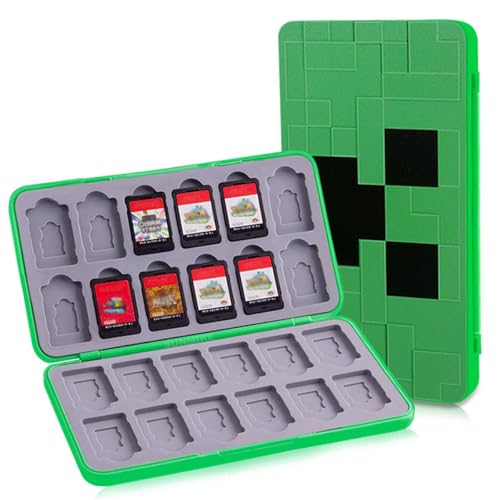 Game Card Case for Nintendo Switch/Switch 2/OLED/Lite, Portable Switch Game Case Magnetic Closure Switch Game Holder with 24 Slots for Games Cards & SD Cards Durable Cartridge Cases Hard Shell, Green - color: Green