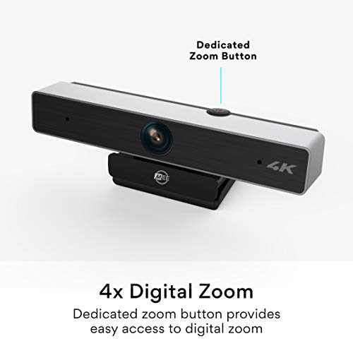 MEE Audio C11Z 4K Ultra HD Webcam with ANC Microphones, 4X Digital Zoom, Low Light Correction, Wide Angle Lens and Privacy Cover for Zoom Video Conferencing on Computer PC Mac Laptop Desktop - style: 4K Wide Angle