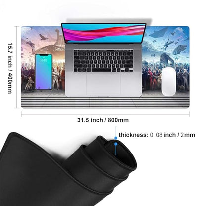 XXL Large Gaming Mouse Pad The Chosen One Custom Desk Pad,Mousepad with Anti-Slip Rubber Base,Stitched Frame Mouse Mat,Portable Desk Mat for Computer Keyboard Mice Laptop & PC,31.5X15.7 Inch - color: Pattern01