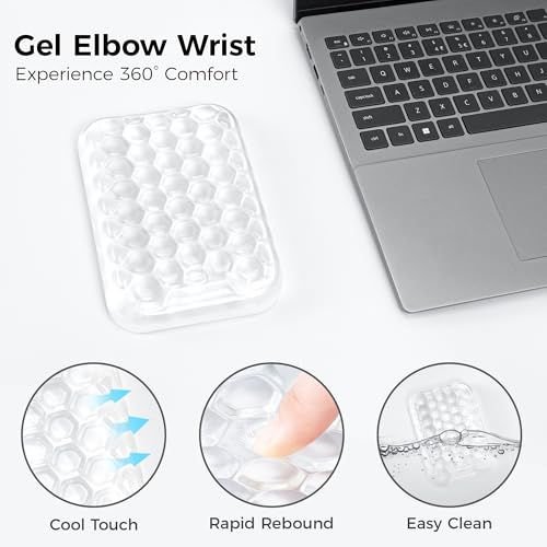 Ospelelf Ergonomic Elbow Rest for Desk, Gel Keyboard Wrist Rest Support, Arm Rest Pad for Mouse, 2 Pack - style: 2-Pack