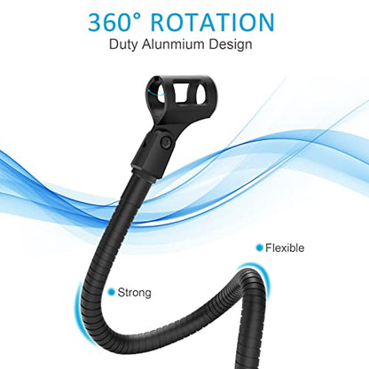 ZealSound Microphone Stand Gooseneck 13”, Flexible Clamp-On Desktop Mic Stand with 360° Adjustable Arm, 3/8" to 5/8" Adapter, Heavy-Duty Desk Mount, for Podcasting, Streaming, Podium & Public Speaking