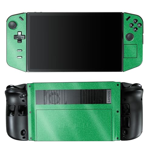 Glossy Glitter Gaming Skin Compatible with Lenovo Legion Go - Solid Green - Premium 3M Vinyl Protective Wrap Decal Cover - Easy to Apply | Crafted in The USA by MightySkins - color: Solid Green, style: Glossy Glitter Finish