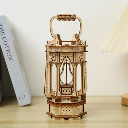 Wooden Luminous Lantern 3D DIY Puzzle | Christmas Gift, For Adults, Building Model Kit - style: Luminous Lantern