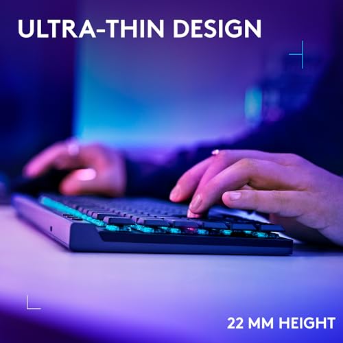 Logitech G515 Lightspeed TKL Wireless Gaming Keyboard (Tactile) - Black | LIGHTSPEED, low profile gaming, LIGHTSYNC RGB, thin tenkeyless design, PBT keycaps, mechanical switches - color: Black, style: Wireless