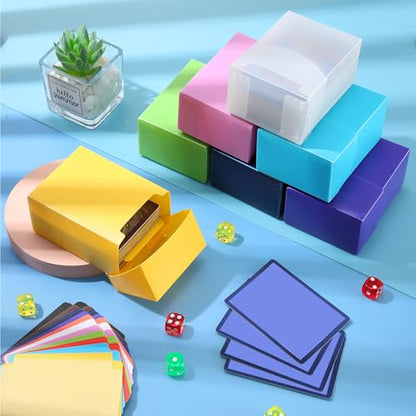Leyndo 12 Pack TCG Cards Deck Boxes Trading Card Storage Box, Large Capacity with Dividers, Fits 80+ Cards Collectible Games Storage Organizer Cases, Colorful