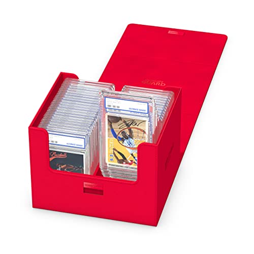 Ultimate Guard Minthive 30+, Deck Case for 30 Magnetic Card Cases, Perfect Storage for Graded Cards, Red, Secure Closure & Snaplock Mechanism - color: Red