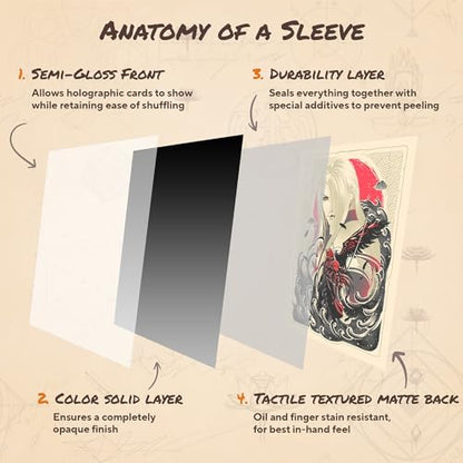 Great Wave Silver-Haired Villain - MTG Card Sleeves, 104ct, Standard Size | Double Sleeving Compatible, Smudge Resistant Matte Back, Compatible with Standard 66x92mm TCG and Magic The Gathering Cards. - color: Great Wave Silver-haired Villain
