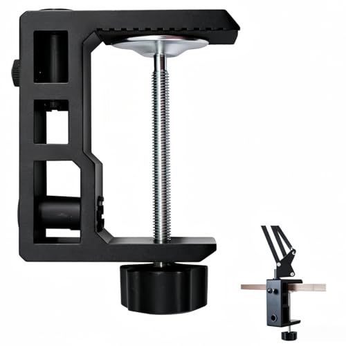 Replacement Heavy Duty C Clamp for 1/2” and 5/8” Hole Base Magnifying Lamp,Desk Lamp,Swing Arm Lamp,Phone I pad Mount,Tablet Mic Holder,Table Mount Clamp for Microphone Stand Mic Boom Arm (G2 BLACK) - color: G2 Black