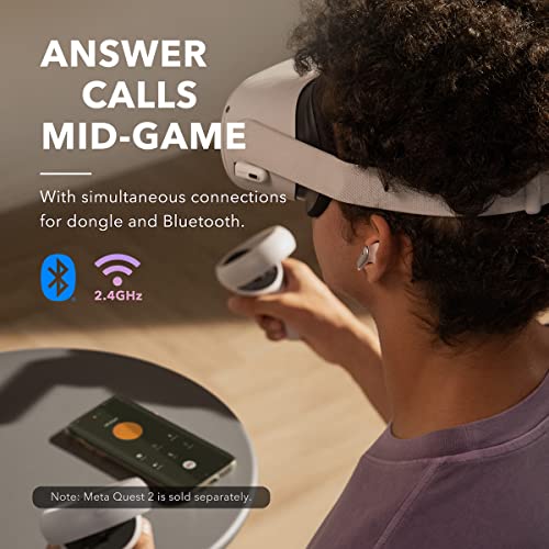 Soundcore VR P10 Gaming Earbuds-Low Latency, Meta Officially Co-Branded, Dual Connection, 2.4GHz Wireless, USB-C Dongle Included-Compatible with Steam Deck, PS4, PS5, PC, Switch(Renewed)