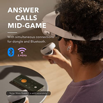 Soundcore VR P10 Gaming Earbuds-Low Latency, Meta Officially Co-Branded, Dual Connection, 2.4GHz Wireless, USB-C Dongle Included-Compatible with Steam Deck, PS4, PS5, PC, Switch(Renewed)