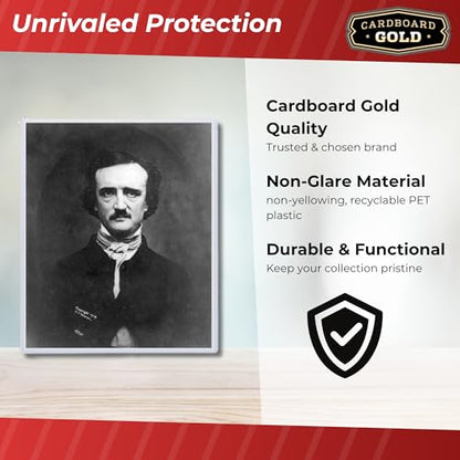 Cardboard Gold 8x10 Top Loaders - Rigid PVC Photo Sleeves - 25-Pack | Crystal Clear Hard Plastic, No Plasticizers, Print & Photo Protectors, Document Holder, Protective Storage - size: 25 Toploaders