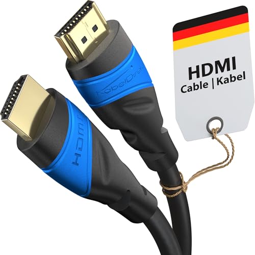 KabelDirekt – 8K & 4K HDMI Cable – 16ft – German Flexcore Technology | 10K, 8K@60Hz & 4K@120Hz, High Speed HDMI – for PS5, Xbox Series X/S, Switch 2, PC & Blu-ray – interference-free & flexible - color: Black/Blue, size: 16 ft, style: 1-Pack
