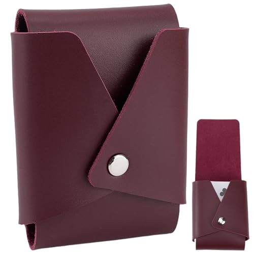Single Deck PU Leather Playing Card Holder Dark Brown Leather Playing Card Case Box Pouch Protector Multipurpose Compatible Wallet Coin Pouch for Poker Bridge Board Games Travel Accessory - color: Dark Brown