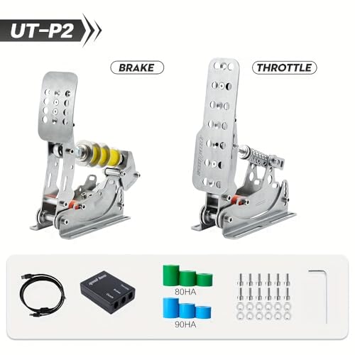 Simjack UT Sim Racing Pedals 200KG Load Cell Brake Pedal PC Racing Simulator Pedals Pressure Sensor HE Hydraulic Pedal (UT-P2) - color: UT--P2