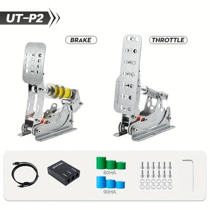 Simjack UT Sim Racing Pedals 200KG Load Cell Brake Pedal PC Racing Simulator Pedals Pressure Sensor HE Hydraulic Pedal (UT-P2) - color: UT--P2