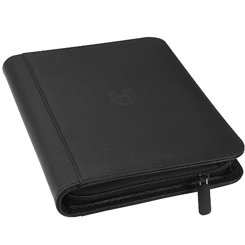 4 Pocket Card Binder with Zipper, 288 Pockets Trading Card Binder Book | Premium PU Cover, Side Loading, Ringless Card Binder for TCG, MTG, Sports Cards, Game Cards - color: Black, size: 4 Pocket