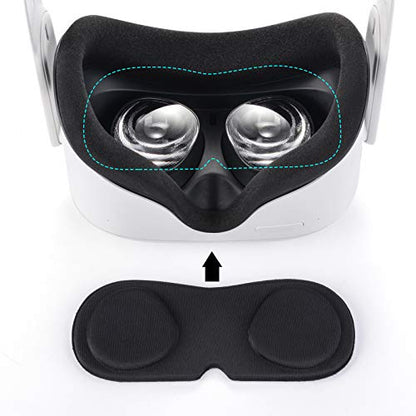 Compatible with Oculus Quest 2 Accessories, Silicone Face Cover, VR Shell Cover,Touch Controller Grip Cover,Protective Lens Cover,Disposable Eye Cover - color: RED