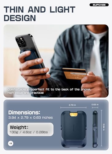 SUPCASE for MagSafe Wallet with Stand, Magnetic Wallet for Men Women, [Hold 6 Cards] [RFID Blocking] [Strong Magnetic Lock] Phone Stand Card Holder for iPhone 17/16/15/14/13/12 Series, Midnight Blue - color: Midnight Blue