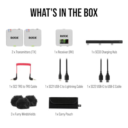 RØDE Wireless GO (Gen 3) – Compact Wireless Mic – Pristine Audio, 32-bit Float Recording, Automatic Level Control, for Phones, Cameras and Computers (White) | 32-Bit Float Onboard, Intelligent Gainassist, Series Iv 2.4ghz, 128-Bit Encryption, 260m Range -