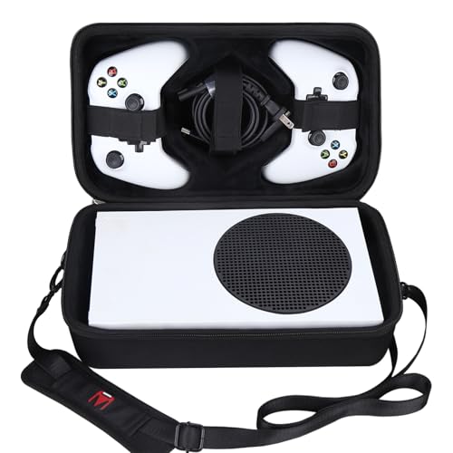Mchoi Hard Carrying Case Fits for Xbox Series S Game Console Travel Storage Bag for Wireless Controllers and Accessories, All Black - color: Black