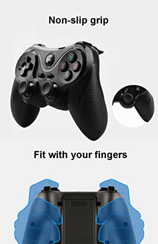 Android Game Controller Key Mapping Function Wireless Gaming Controller Gamepad for PUBG Mobile, Call of Duty Mobile, Android Phone/Tablet, Samsung, Redmi, Motorola, One+ - Not for iOS/PC (Black) - color: Dark Black