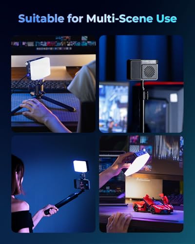 SmallRig RM 25C Mini LED RGB Video Light, 3100mAh Battery, HD LCD Display, 25W Portable Camera Light for Photographers, Content Creators, 2500K-10000K CRI 96 TLCI 99, Magnetic Mounting Diffuser - 5357 - color: 25C RGB