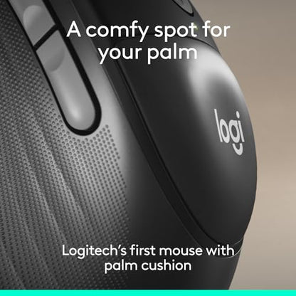 Logitech Signature Comfort Plus M850 L Wireless Mouse Bluetooth - Graphite | Bluetooth, palm cushion, 24-month battery, customizable buttons, for Windows, Mac, iPad - color: Graphite, style: With Palm Cushion