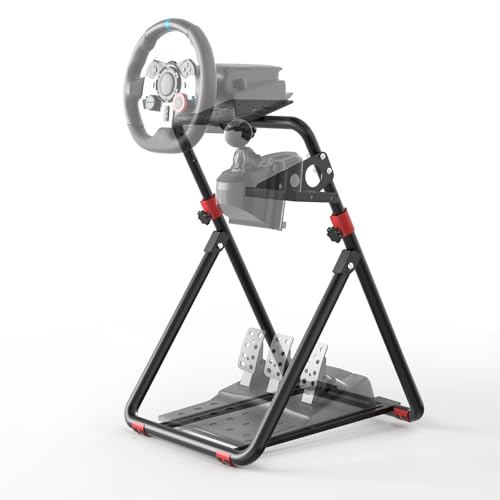 RACGTING Racing Wheel Stand for Logitech G29 - Foldable Racing Simulator Cockpit, Adjustable Sim Racing Stand for Logitech G920/G923/G27/G25, Thrustmaster T248X/T248/T300RS/T150/458, Black | Fits Logitech G29/G920/G923/G PRO, MOZA R3/R5/R21 & Thrustmaster