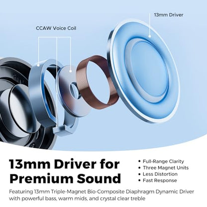 SoundPEATS Air6 HS Wireless Earbuds, Bluetooth 6.0, LDAC Hi-Res Audio for HiFi Sound, 13mm Dynamic Driver, Total 45H, Quick Charging, IPX5 Resistant, Comfortable Fit, Support App, Beige - color: Beige