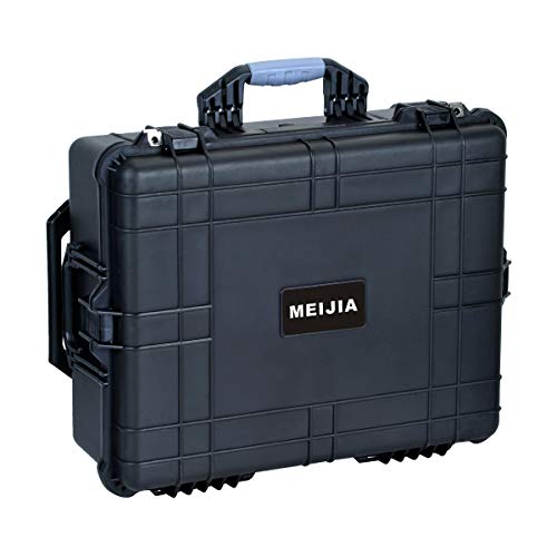 MEIJIA Portable Waterproof Protective Case, Hard Camera Case With Retractable Pull Handle And Rolling Wheels, Customizable Fit Foam Inserted, Elegant Black, 24.25 X19.41 X9.76 inche - size: 24.25 X19.41 X9.76 inches