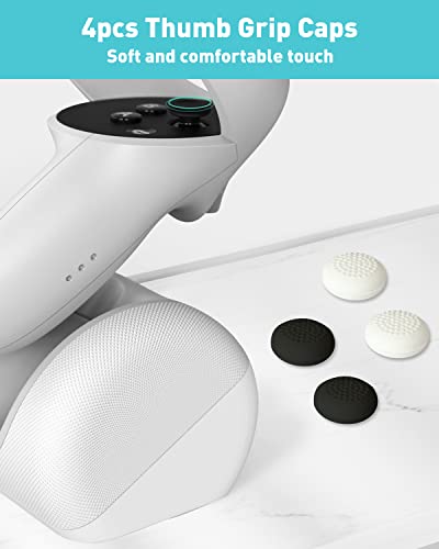 OLCLSS Joystick Replacement Kit for Oculus Quest 2 Controller, Repair Accessories for Meta Quest 3 Controller, Include 2 Joysticks, T5 Screwdriver, Tweezer, Pry Tool, 4 Thumbstick Grips - color: Black-11-in-1