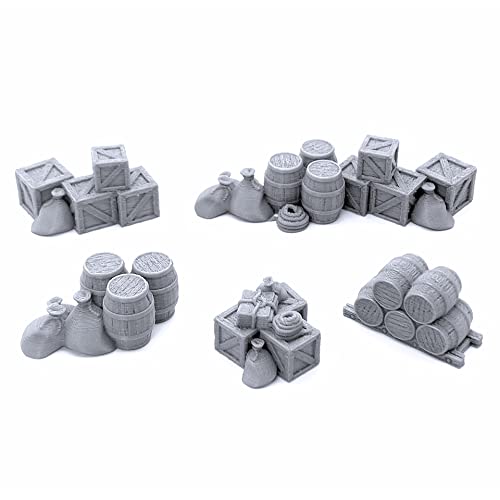 EnderToys Cargo Piles - DND Terrain Scenery for Tabletop 28mm Miniatures Wargame