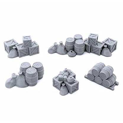 EnderToys Cargo Piles - DND Terrain Scenery for Tabletop 28mm Miniatures Wargame