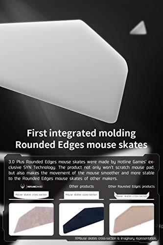 HOTLINEGAMES 3.0 Plus Rounded Curved Edges Mouse Feet Skates Compatible with Logitech G Pro 2 Lightspeed Wireless, G Pro Wireless Gaming Mouse feet Replacement, Smooth Glide, Pure PTFE Mice Upgrade - color: For G Pro 2 Lightspeed / G Pro Wireless