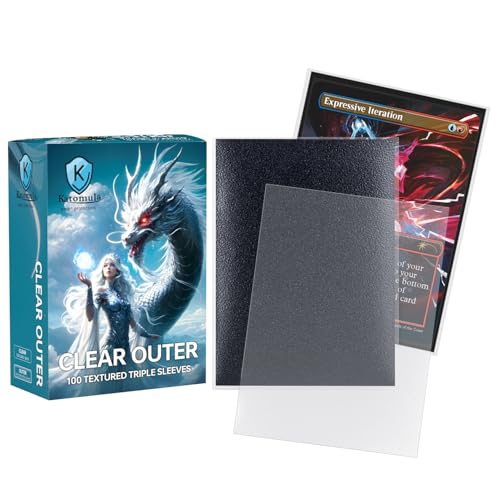 Katomula 100CT Outer Sleeves, Oversize MTG Card Sleeves for Double Sleeving & Triple Sleeving, Clear Matte Card Sleeves for Magic The Gathering & PKM, 69 * 94mm