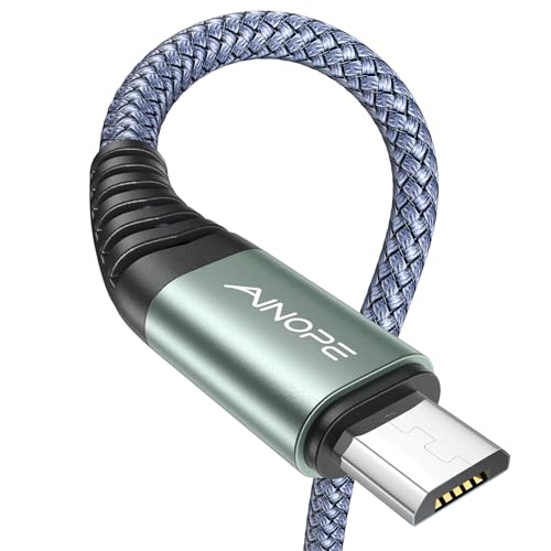 AINOPE 10FT 2Pack Unbreakable Braided USB Cable: Fits Samsung Galaxy S7/S6/Edge/Note, LG and More - color: Grey, size: 10 ft + 10 ft