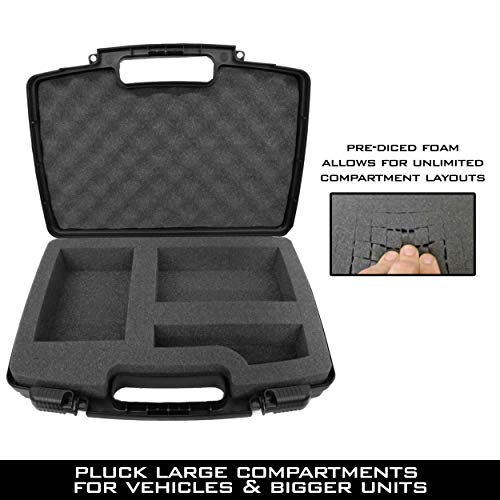 CASEMATIX Hard Shell Miniature Storage Travel Case - 30 Figurine Miniature Organizer and Miniatures Carrying Case with Foam Compatible with Roleplaying Minis