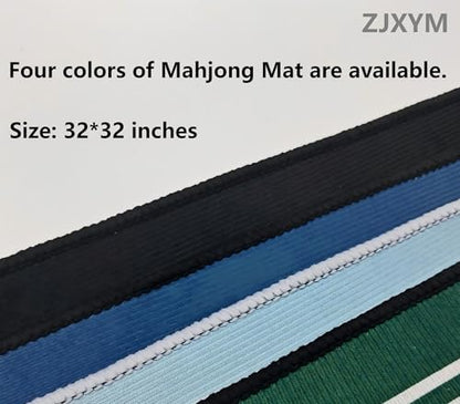 Chinese Style Mahjong Mat, 31.5 * 31.5'' Anti Slip and Noise Reduction Mahjong Table Mat for Poker, Card, Board & Tile Games (Light Blue) - style: Light Blue