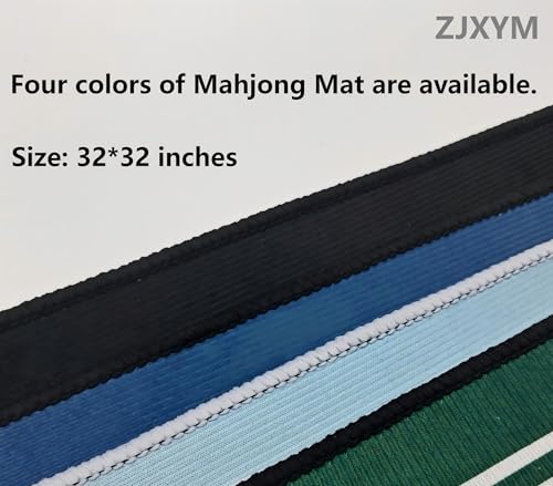 Chinese Style Mahjong Mat, 31.5 * 31.5'' Anti Slip and Noise Reduction Mahjong Table Mat for Poker, Card, Board & Tile Games (Black) - style: Black