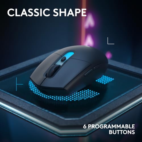 Logitech G305 X Superlight Wireless Gaming Mouse - Black | 59g Lightweight, 44K DPI, 678 IPS, Wireless 2.4 GHz/Bluetooth/USB-C, <170 hr Battery, 6 buttons, RGB, PC/Mac Compatible - color: Black, style: Superlight